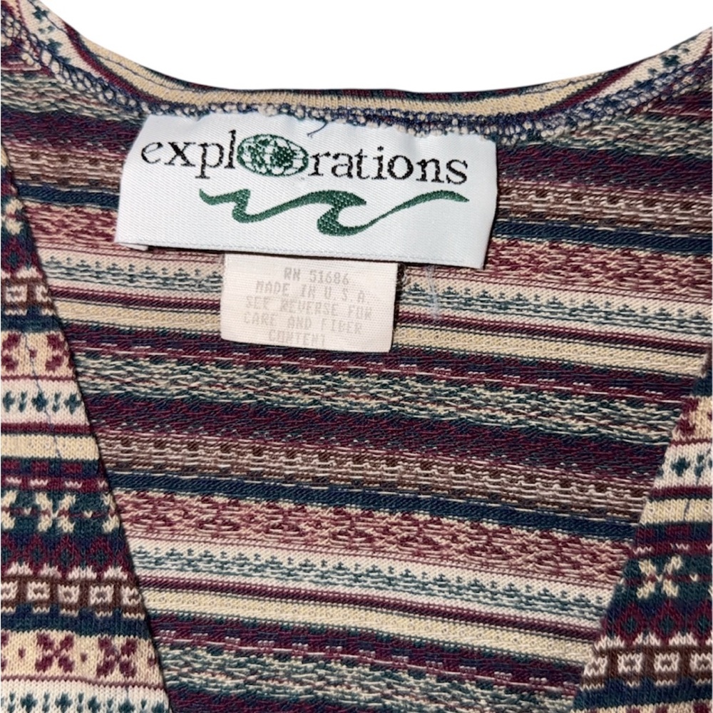 Explorations Vintage Geometric Patterned Vest Wit… - image 3